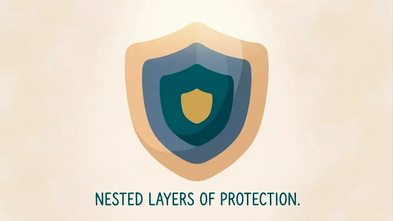 An illustration of layered self-exclusion protection combining GamStop, Gamban and bank-level transaction blocks.